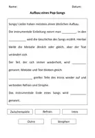 Vorschau - Arbeitsblätter - Aufbau und Bedeutung von Pop-Songs - Seite 1