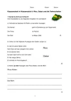 Vorschau - Klassenarbeiten - Klassenarbeit Rico, Oskar und die Tieferschatten Klasse 5 - Deckblatt