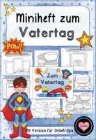 Vorschau - Arbeitsblätter - Vatertag Miniheft | Superheld | Grundschule Kl. 1–2 – Geschenk schreiben & gestalten (Opa & Onkel) - Deckblatt
