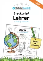 Vorschau - Arbeitsblätter - Steckbrief: Beruf Lehrer / Lehrerin - Deckblatt