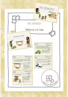 Vorschau - Fördermaterial/Inklusion - Nahrung und Jagd Steinzeit - Kartei - - Deckblatt