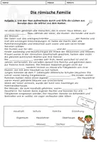 Vorschau - Arbeitsblätter - Die römische Familie (Arbeitsblatt und Aufgabenkarten) - Seite 1
