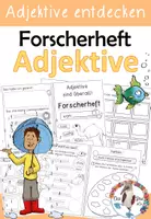 Vorschau - Arbeitsblätter - Adjektiv Forscherheft - Adjektive entdecken mit allen Sinnen - Deckblatt