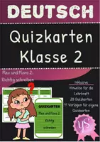 Vorschau - Stationenlernen - Deutsch: Klasse 2 Flex und Flora Quizfragen - Deckblatt
