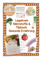 Vorschau - Arbeitsblätter - Legekreis Nährstoffe und Flipbook Gesunde Ernährung - Deckblatt