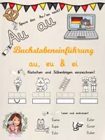 Vorschau - Arbeitsblätter - Au,Ei,Eu hören, nachspuren, schreiben, lesen - Deckblatt