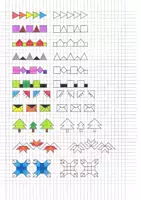 Vorschau - Mal- und Bastelvorlagen - 75 Karopapier Geometrie Zeichnungen Zierleisten - Seite 2