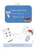 Vorschau - Arbeitsblätter - Hörspurgeschichte: Bei der Feuerwehr - Deckblatt
