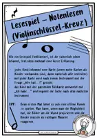 Vorschau - Stationenlernen - Notenlesen Violinschlüssel mit Kreuz - Lesespiel - Seite 1