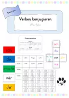 Vorschau - Fördermaterial/Inklusion - Verben konjugieren würfeln / Tafelbilder - Deckblatt