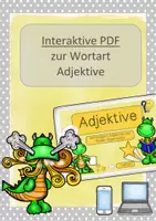 Vorschau - Interaktives Material - Interaktive PDF zur Wortart Adjektive / steigern und Gegensätze finden - Deckblatt