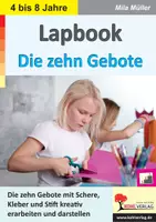 Vorschau - Arbeitsblätter - Lapbook Zehn Gebote | 10 Gebote, Bibel, Regeln, Werte, Basteln, Klappbuch, Religion, Ethik, kreativ | Religion Grundschule Vorschule Kindergarten Klasse 1-3 - Deckblatt