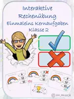 Vorschau - Fördermaterial/Inklusion - Interaktive Rechenübung zum 1x1 - Kernaufgaben - Deckblatt