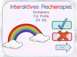 Vorschau - Fördermaterial/Inklusion - Bundle: Interaktives Rechenspiel Einmaleins - Kernaufgaben & gemischte Aufgaben - Seite 1