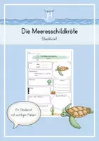 Vorschau - Arbeitsblätter - Steckbrief zur Meeresschildkröte - Deckblatt