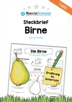 Vorschau - Arbeitsblätter - Steckbrief Birne - Deckblatt