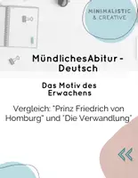 Vorschau - Arbeitsblätter - Mündliches Abitur Deutsch - Das Motiv des Erwachens - Deckblatt