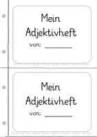 Vorschau - Arbeitsblätter - Adjektive - Adjektivheft - Pams Klasse - Deckblatt