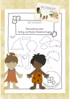 Vorschau - Mal- und Bastelvorlagen - Steinzeit - Bastelvorlage- Menschen - Deckblatt