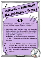 Vorschau - Stationenlernen - Notenlesen Bassschlüssel mit Kreuz - Lesespiel - Seite 1