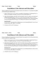 Vorschau - Arbeitsblätter - KOSTENLOS Unsichtbares Licht: Entdeckung der Infrarot und Ultraviolettstrahlung (Farben, Spektrum, Herschel, Ritter, Optik) - Deckblatt