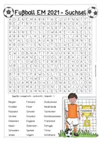 Vorschau - Arbeitsblätter - Fußball EM 2021 - Suchsel (Buchstabengitter zur Europameisterschaft) - Deckblatt
