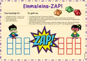 Vorschau - Spiele - ZAP! - Einmaleins-Spiel mit dem Würfel - Seite 1