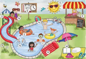 Vorschau - Arbeitsblätter - Lesespur "Badespaß im Freibad " (Klasse 1) - Seite 2