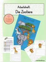 Vorschau - Unterrichtsreihen - Die Zootiere / Zoo - Arbeitsheft - Deckblatt