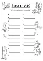 Vorschau - Arbeitsblätter - Berufe - ABC (Wortschatz/DaZ) - Seite 1