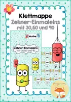Vorschau - Stationenlernen - Klettmappe - Zehner-Einmaleins mit 30,60 und 90 - Deckblatt