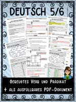 Vorschau - Arbeitsblätter - gebeugtes Verb (finites Verb / Infinitiv) und Prädikat - Deckblatt
