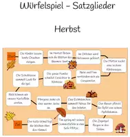 Vorschau - Spiele - Würfelspiel Satzglieder Herbst - Deckblatt