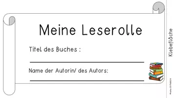 Vorschau - Arbeitsblätter - Leserolle für frei wählbare Bücher, Klasse 3 und 4 - Seite 1