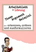 Vorschau - Arbeitsblätter - Argumentation - These, Argument und Beispiel erkennen - Deckblatt