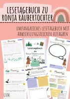 Vorschau - Unterrichtsreihen - Lesetagebuch: Ronja Räubertochter (Astrid Lindgren) mit Lösungen - Deckblatt