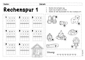 Vorschau - Arbeitsblätter - Rechenspuren zur schriftlichen Subtraktion - Seite 1
