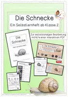 Vorschau - Arbeitsblätter - Schnecken - Ein Selbstlernheft ab Klasse 2 (mit interaktiver PDF) - Deckblatt