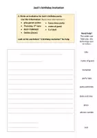 Vorschau - Arbeitsblätter - Writing an invitation for Jack's birthday - Seite 1