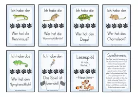 Vorschau - Spiele - Lesespiel Haustiere 1 - Ich habe...wer hat...? Klasse 1/2 - Seite 3