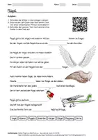 Vorschau - Arbeitsblätter - Arbeitsblatt zum Thema "Flügel" + Onlineübung & MP3 + - Deckblatt