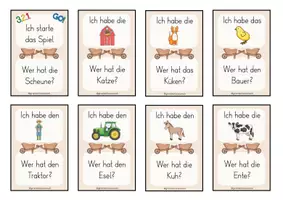 Vorschau - Spiele - Lesespiel Bauernhof - Ich habe...wer hat...? Klasse 2/3 - Seite 1