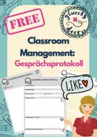 Vorschau - Anderer Materialtyp - Classroom Management: Gesprächsprotokollbogen blanko - Deckblatt