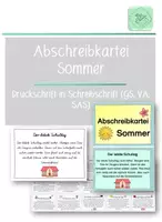 Vorschau - Arbeitsblätter - Abschreibkartei Sommer -> Druckschrift in Schreibschrift (GS, VA, SAS) - Deckblatt