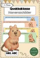 Vorschau - Anderer Materialtyp - Quokkaklasse Namensschilder inkl. ABC - Deckblatt