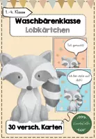 Vorschau - Fördermaterial/Inklusion - Waschbärenklasse 30 Lobkärtchen - Deckblatt