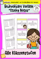 Vorschau - Mal- und Bastelvorlagen - Bedruckbare Vorlage "Sticky Notes" - Deckblatt