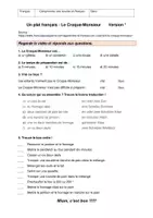 Vorschau - Arbeitsblätter - CO Comprendre une recette: le croque-monsieur - Seite 1