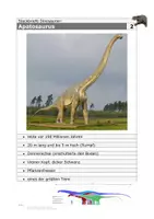 Vorschau - Arbeitsblätter - Faszination Dinosaurier Steckbrief 2: Der Apatosaurus - Deckblatt