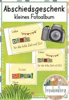 Vorschau - Mal- und Bastelvorlagen - Abschiedsgeschenk - Kleines Fotoalbum - Deckblatt